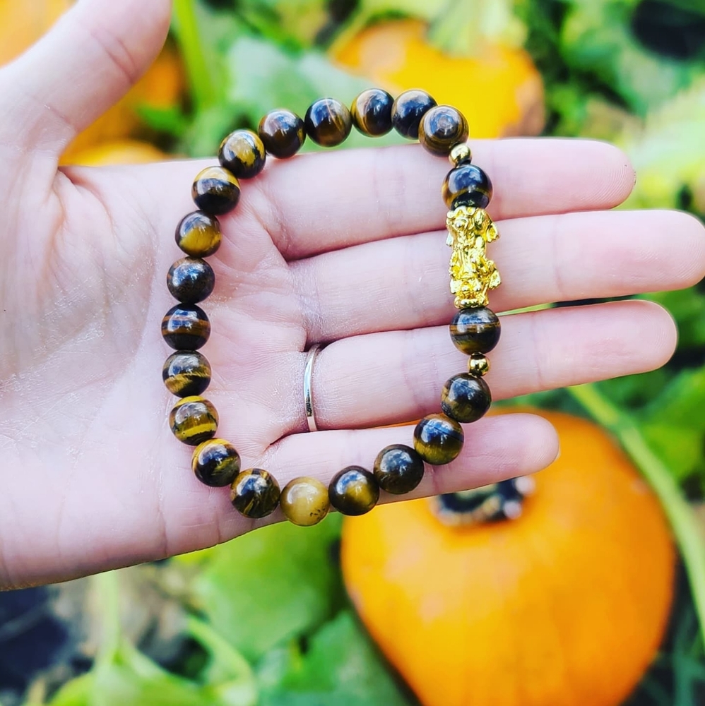 Tiger Eye Pixiu beaded bracelet 8 mm